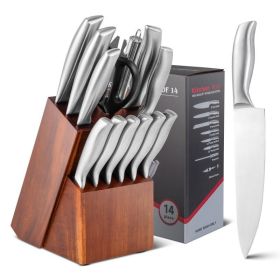 Daily Necessities Kitchen Knife Set Stainless Steel Knife Block Set (Type: Style A 14 Pcs, Color: As pic show)