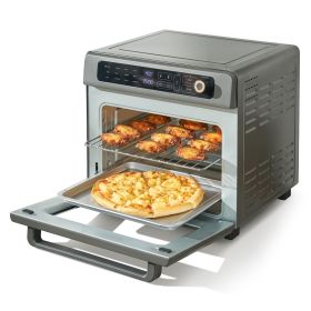 VEVOR Air Fryer Toaster Oven, Convection Oven, 1700W Stainless Steel Toaster Ovens Countertop Combo with Grill, Pizza Pan, Gloves, Slices Toast, Pizza (Capacity: 25 L)